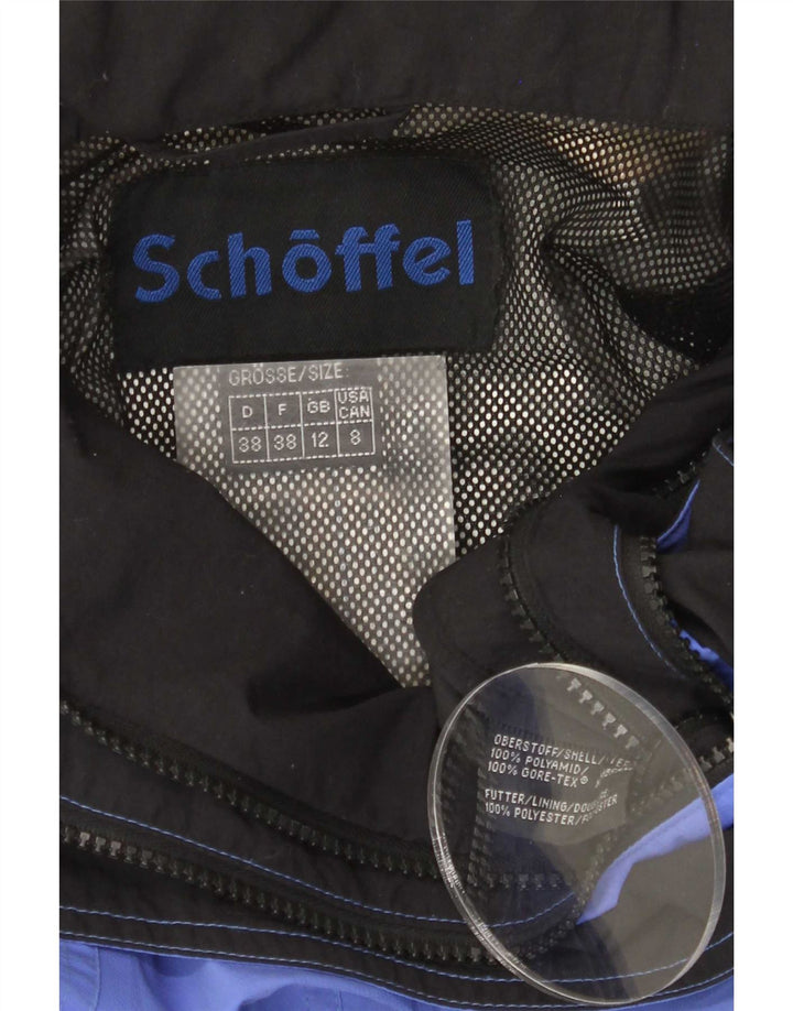 Schöffel Damen-Regenjacke mit Kapuze, übergroß, UK 12, Mittelblau, Polyamid