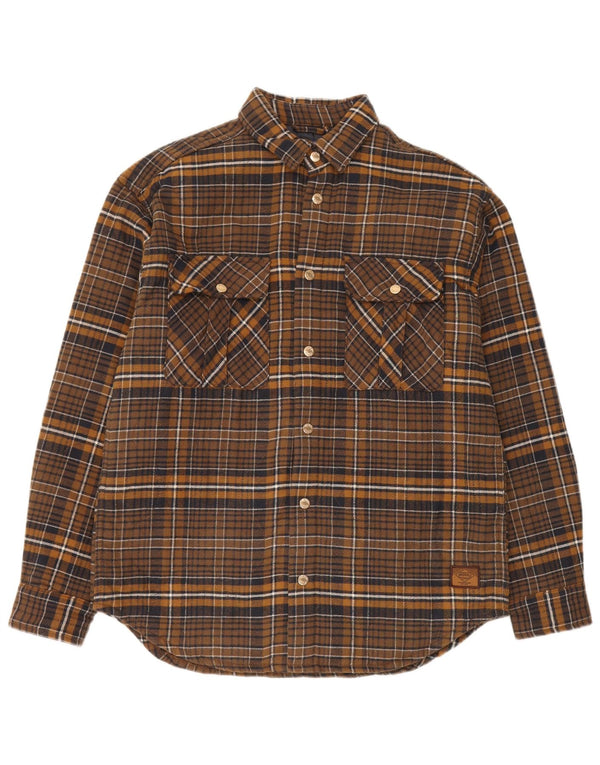 Jack & Jones Herren-Lumberjack-Flanellhemd, groß, braun, kariert, Baumwolle