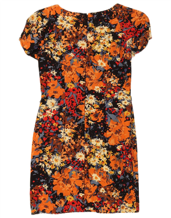 Warehouse Damen-Etuikleid, UK-Größe 44, aus mehrfarbiger Baumwolle mit Blumenmuster, mittelgroß