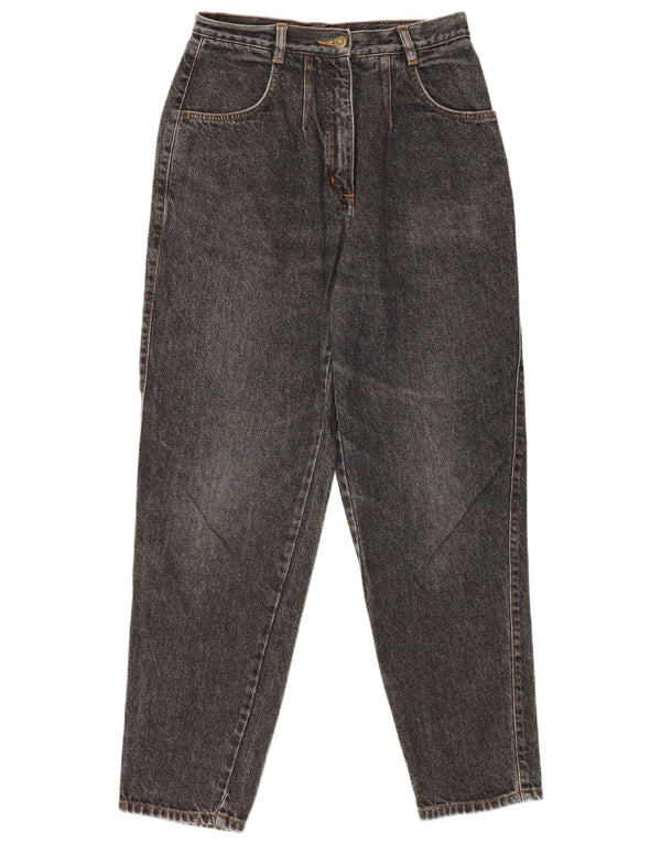 Vintage Damen High Rise Tapered Jeans UK 14 Medium W26 L29 Graue Baumwolle