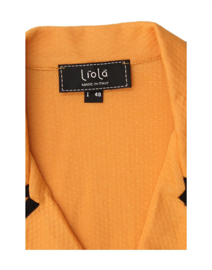 LIOLA Womens 3 Button Blazer Jacket UK 16 Large  Orange Cotton Vintage Liola and Second-Hand Liola from Messina Hembry 