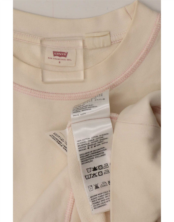 Levi's Damen-Sweatshirt in Übergröße, Gr. 10, Größe S, cremefarbene Baumwolle