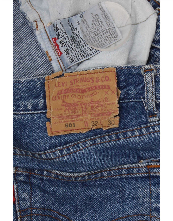 Levi's Damen 501 Straight Jeans W32 L30 Blaue Baumwolle