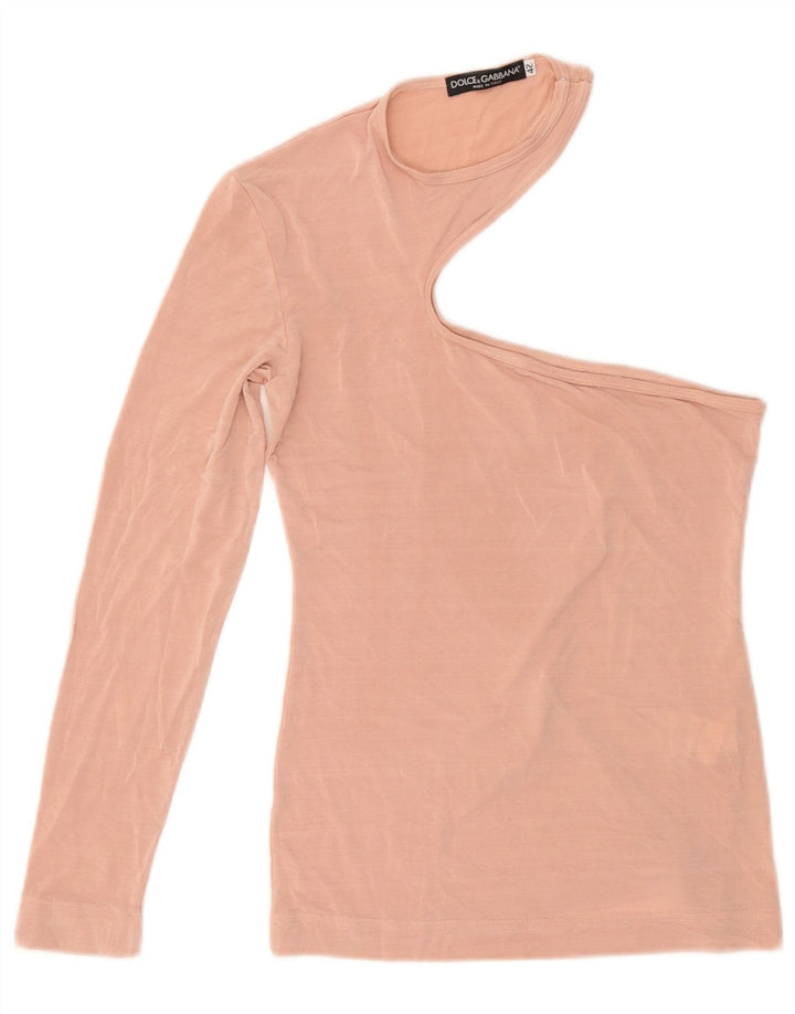Dolce & Gabbana Damen One-Shoulder-Top IT 42 Mittelrosa Viskose