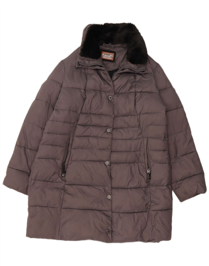 Marks & Spencer Damen Per Una Wattierter Mantel UK 18 XL Grau Polyamid