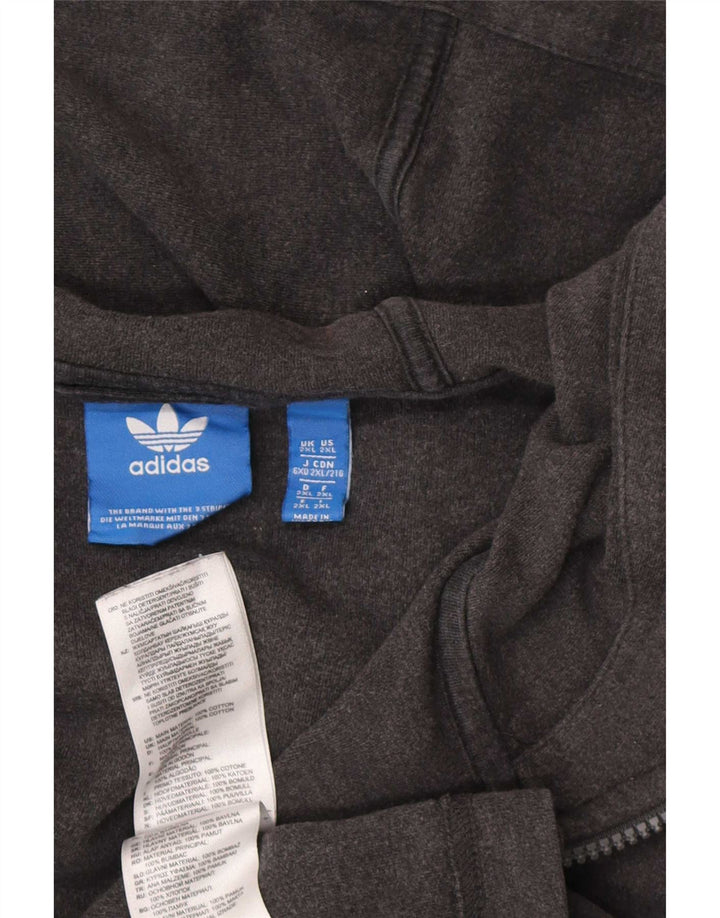 Adidas Herren Zip Hoodie Pullover 2XL Grau Baumwolle