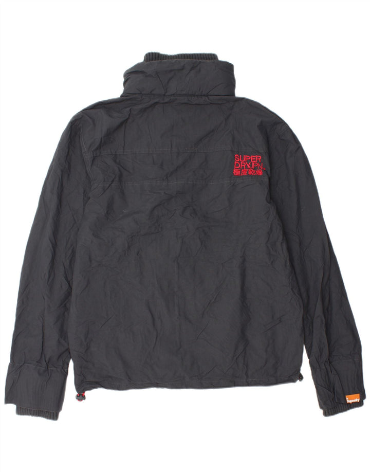 Superdry Herren Windcheater Regenjacke UK 40 Large Graues Nylon
