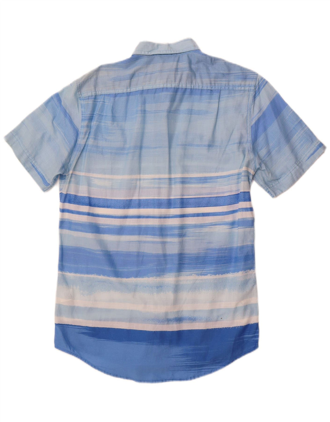 Izod Herren Salt Water Kurzarmhemd, klein, blau gestreift, Baumwolle