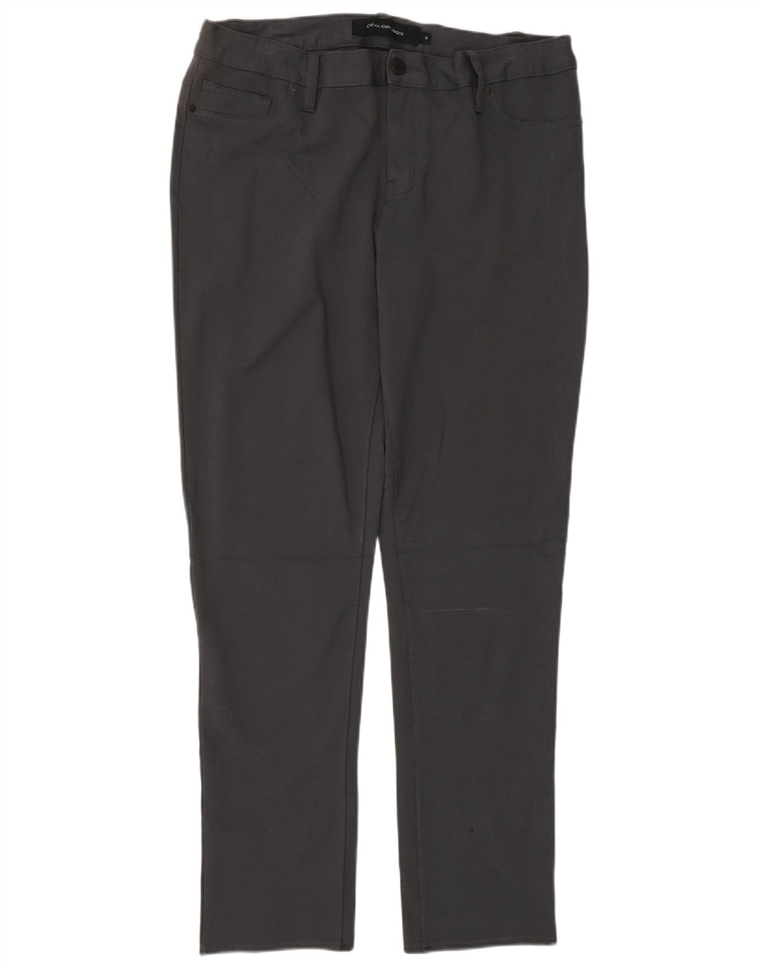 CALVIN KLEIN Damen Slim Freizeithose US 14 XL W34 L32 Graue Viskose