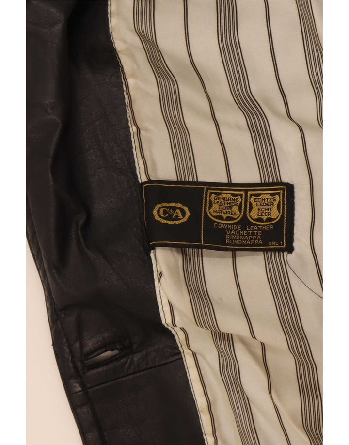 C&A Damen Ledermantel UK 18 XL Schwarz