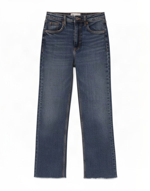 Zara Damen Crop Straight Jeans EU 32 2XS W22 L25 Blau