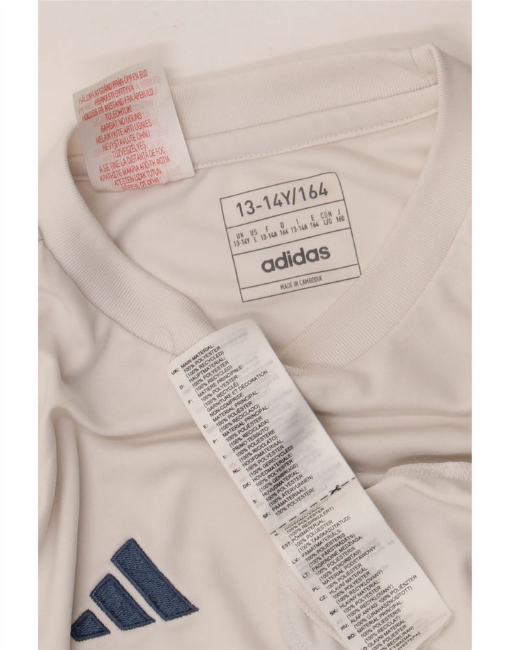 Adidas Jungen Aeroready T-Shirt Top 13–14 Jahre, weißes Polyester