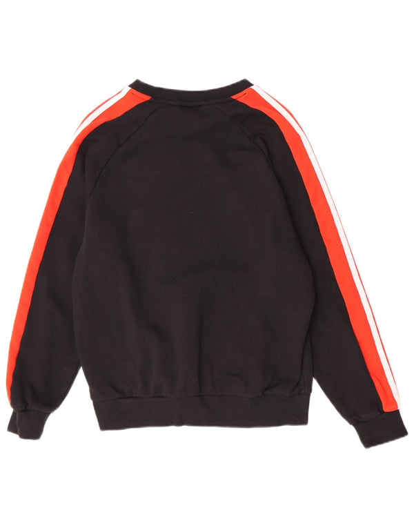 Adidas Damen Graphic Sweatshirt Pullover UK 10 Small Schwarz Colourblock