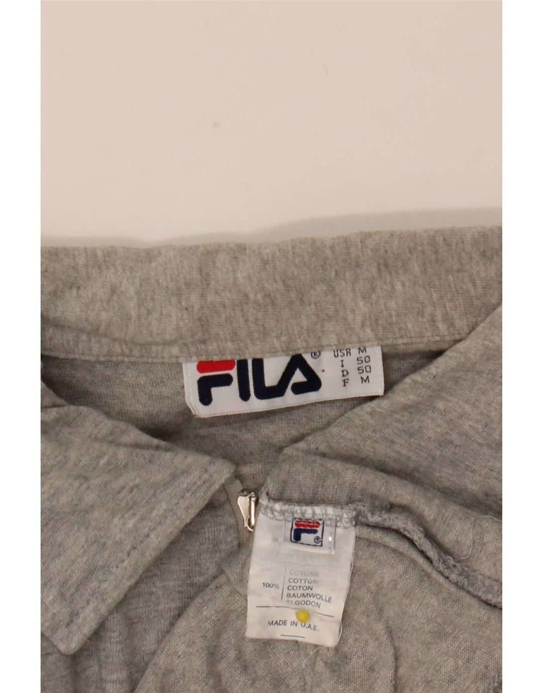 Fila Herren-Trainingsanzug-Top-Jacke IT 50 mittelgraue Baumwolle