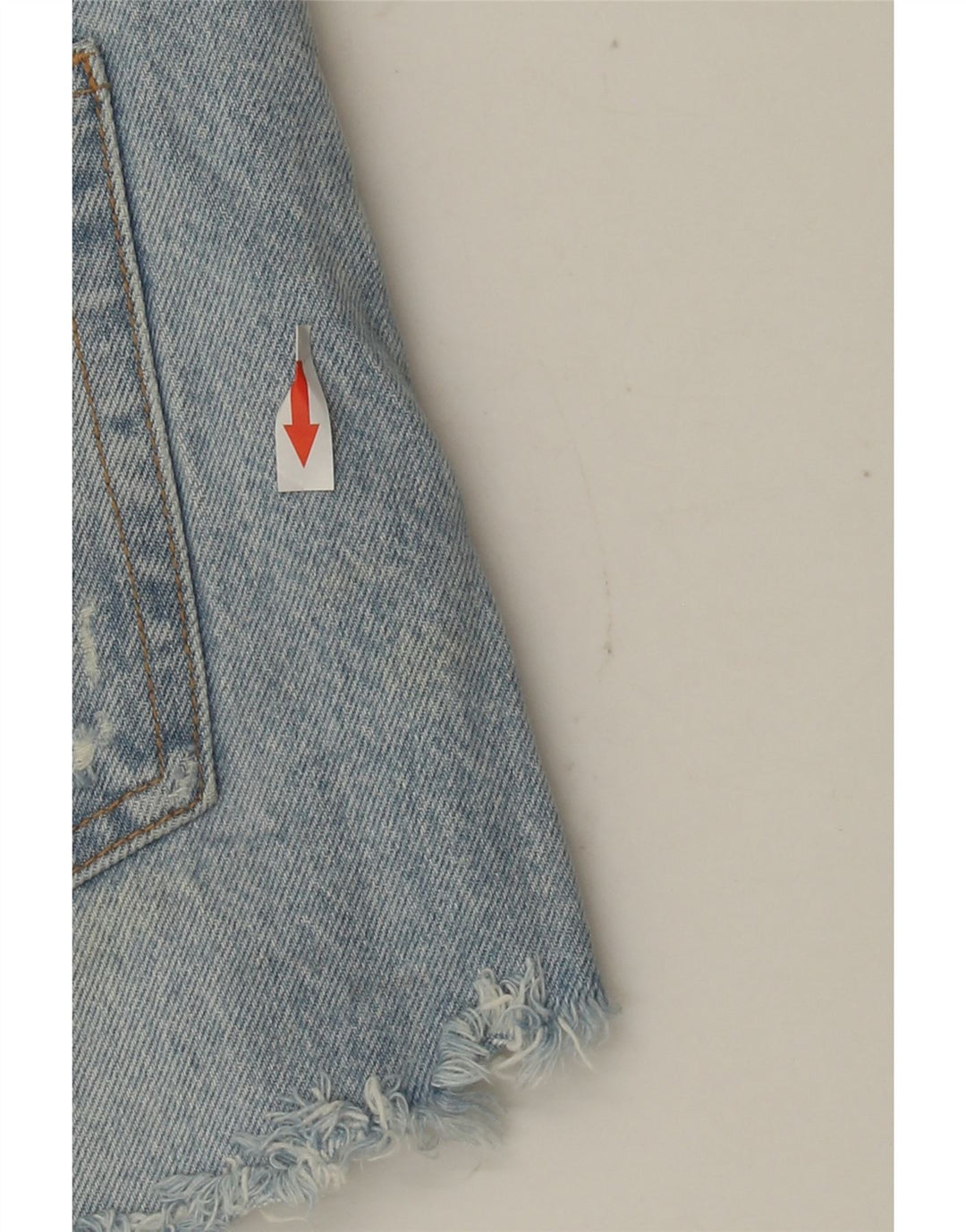 Zara Damen Distressed Denim Shorts EU 42 Large W32 Blaue Baumwolle