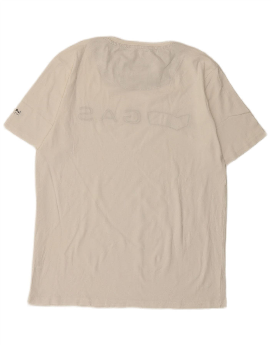 Gas Herren-T-Shirt mit Grafik, Größe L, aus weißer Baumwolle