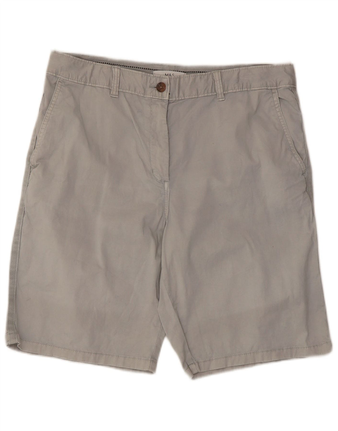 Marks & Spencer Herren Chinoshorts UK 14 Large W34 Graue Baumwolle
