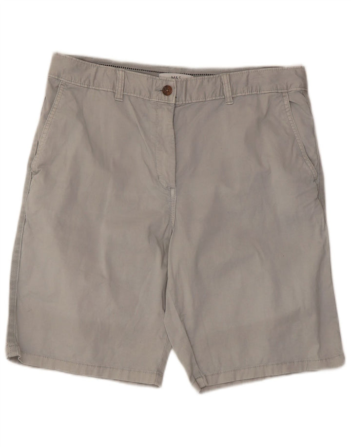 Marks & Spencer Herren Chinoshorts UK 14 Large W34 Graue Baumwolle