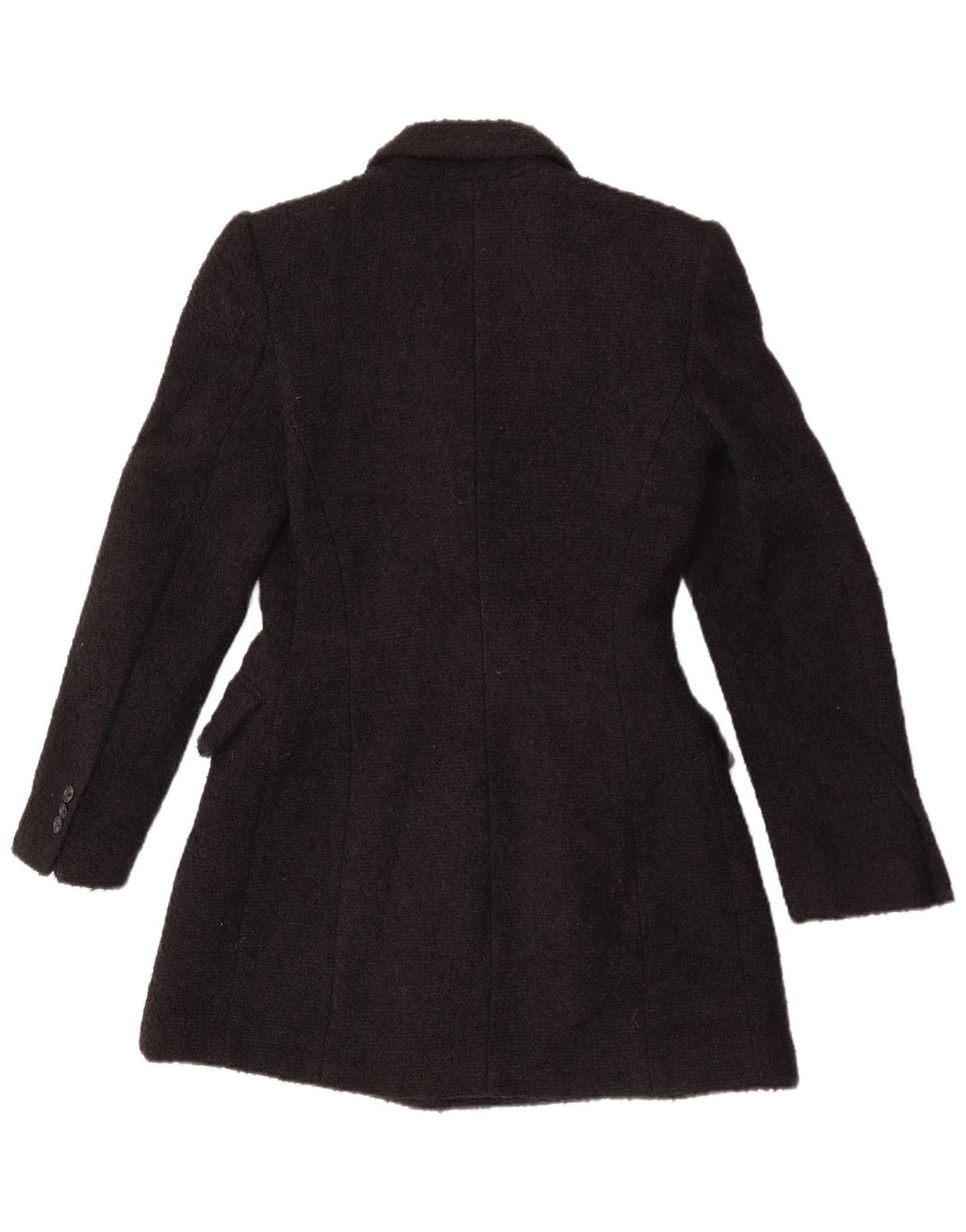 Zara Damen Longline Zweireiher Blazer Jacke UK 10 Small Schwarz