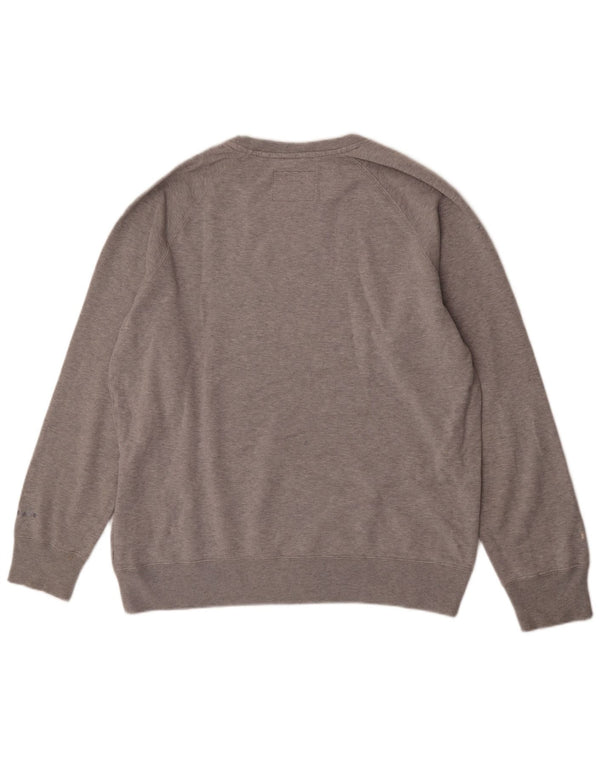 Diadora Herren Grafik-Sweatshirt-Pullover XL aus grau gesprenkelter Baumwolle