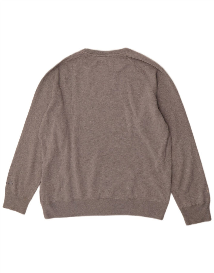Diadora Herren Grafik-Sweatshirt-Pullover XL aus grau gesprenkelter Baumwolle