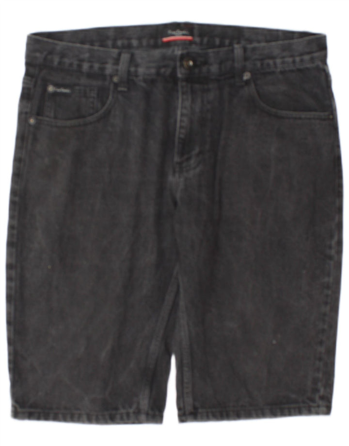 Pierre Cardin Herren-Jeansshorts, Größe L, W36, graue Baumwolle
