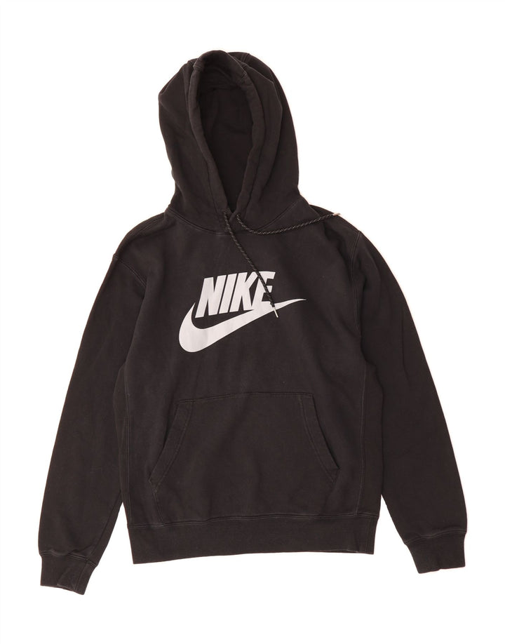 NIKE Mens Graphic Hoodie Jumper Small Black Cotton Vintage Nike and Second-Hand Nike from Messina Hembry 