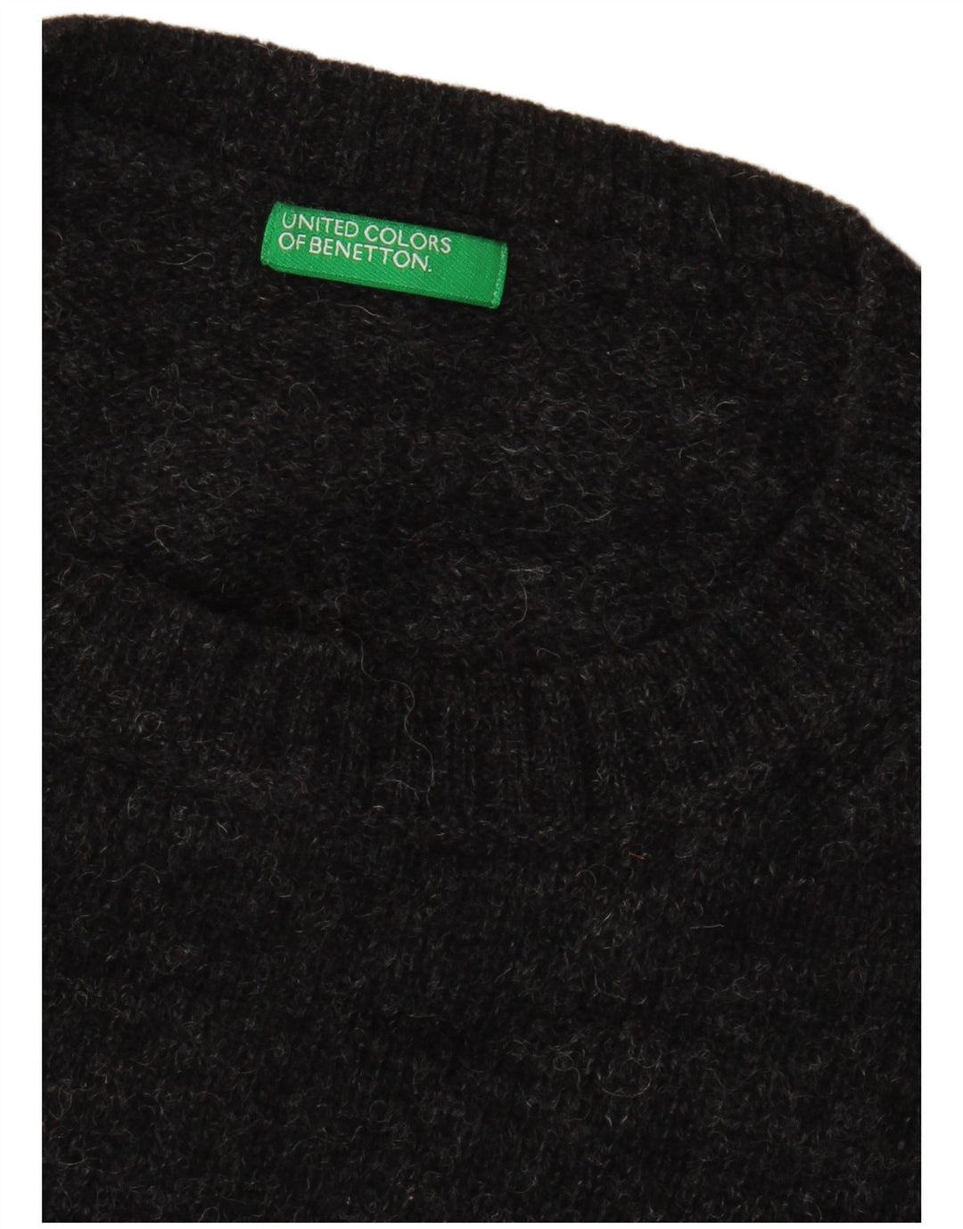 Benetton Herren-Pullover mit Rundhalsausschnitt, XL, Grau meliert
