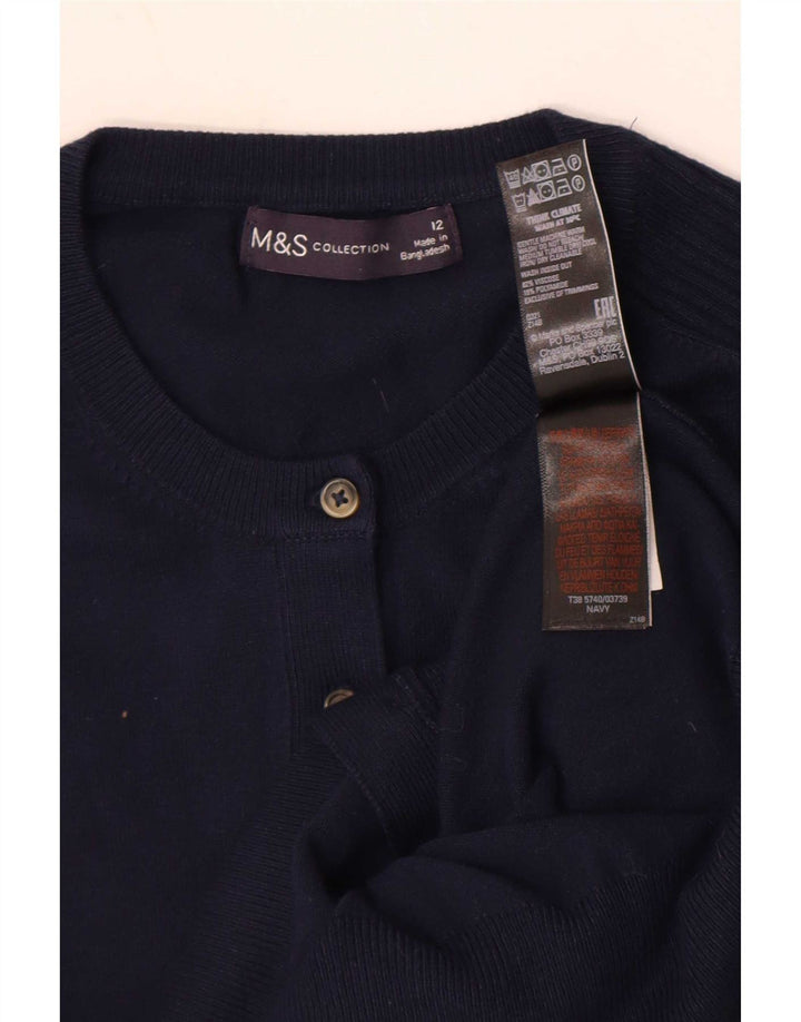 Marks & Spencer Damen-Cardigan-Pullover UK 12 Mittelmarineblaue Viskose