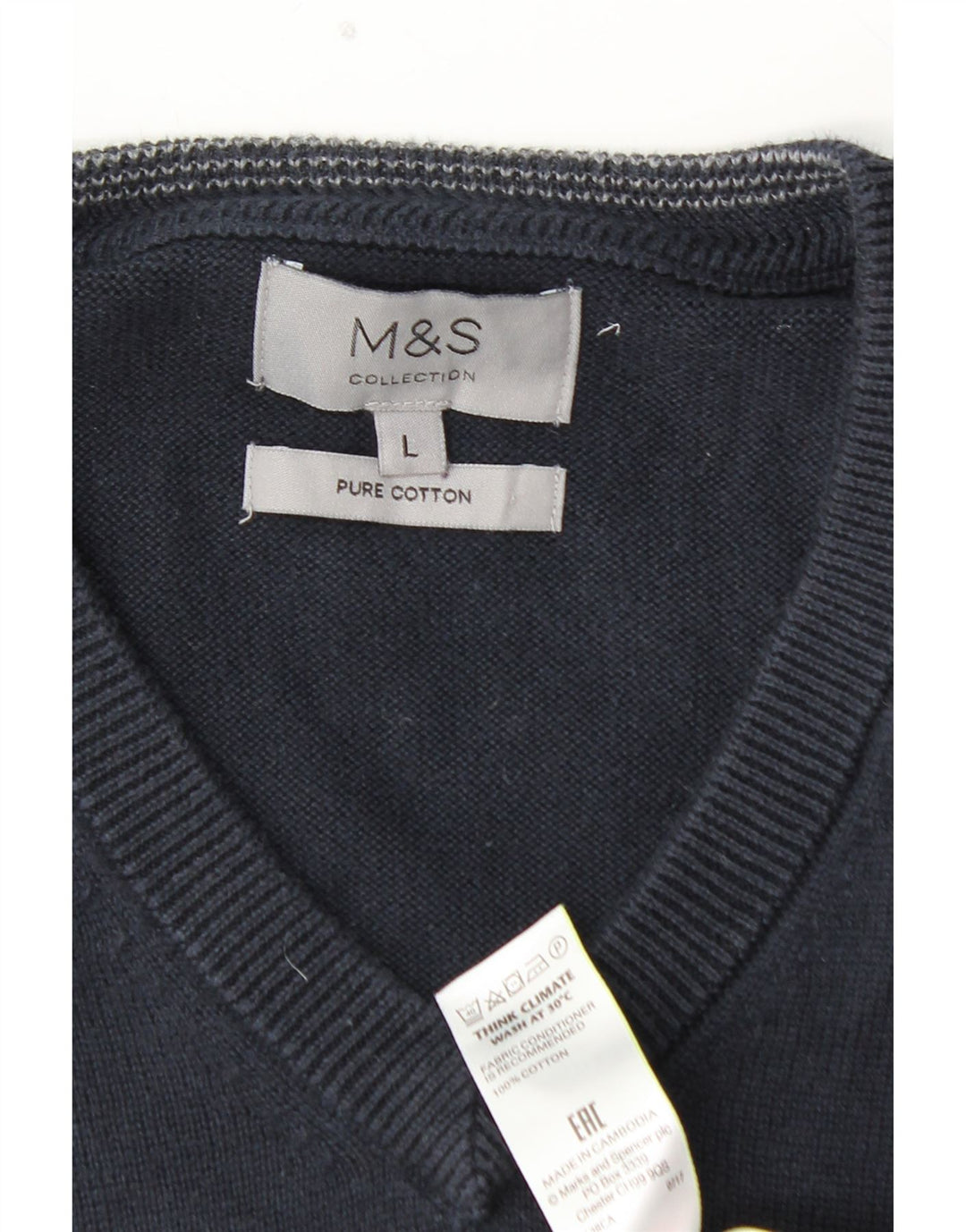 MARKS & SPENCER Herren-Weste, Tanktop, groß, marineblau, Baumwolle