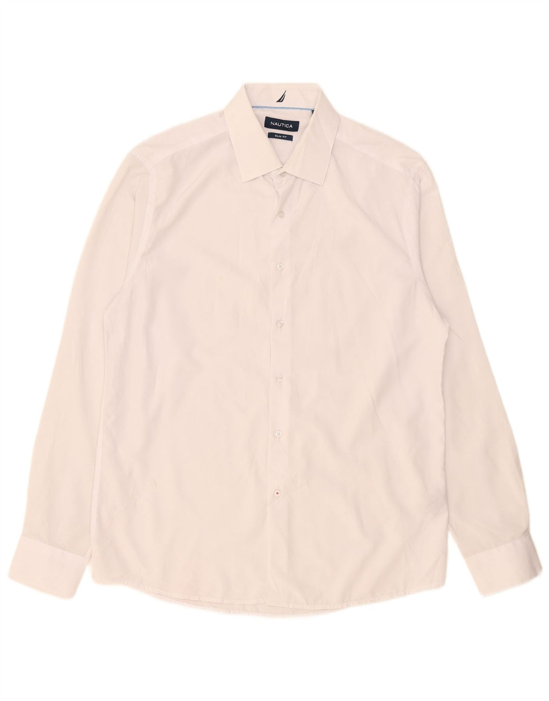 Nautica Herren-Slim-Fit-Hemd, Größe 16 1/2 groß, weißes Polyester