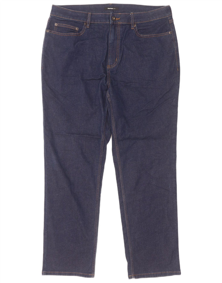 Rohan Herren Straight Jeans W36 L29 Marineblaue Baumwolle