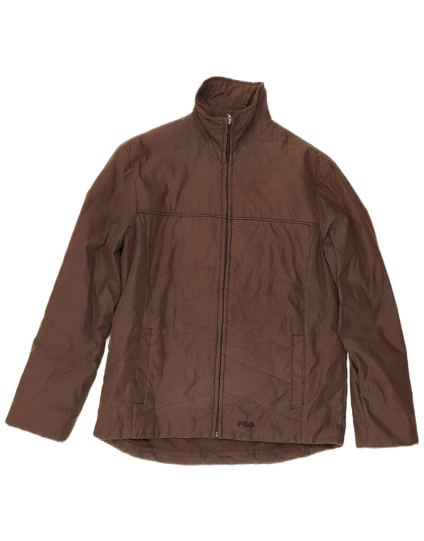 Fila Damen Wattierte Jacke UK 10 Small Braun Polyester