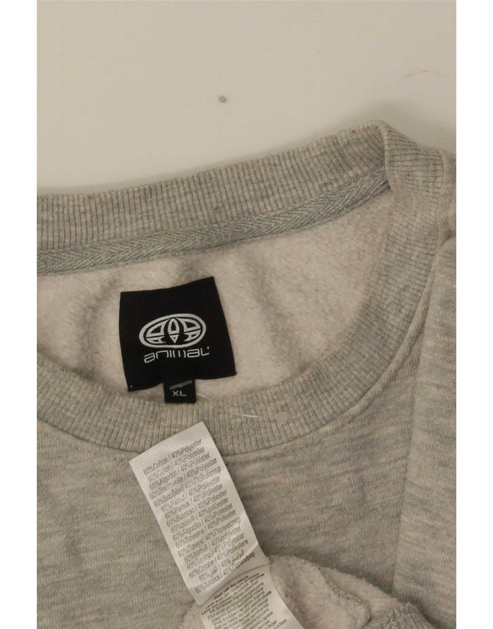 Animal Herren Grafik-Sweatshirt-Pullover XL aus grauer Baumwolle