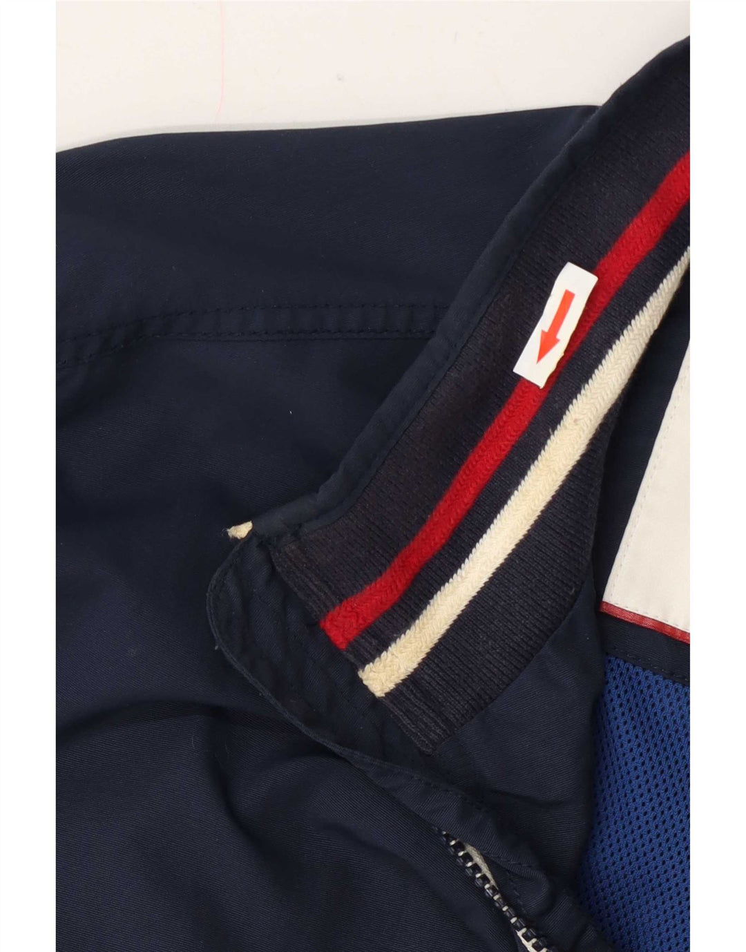 Tommy Hilfiger Herren Bomberjacke UK 38 Medium Navy Blue Gestreiftes Polyamid