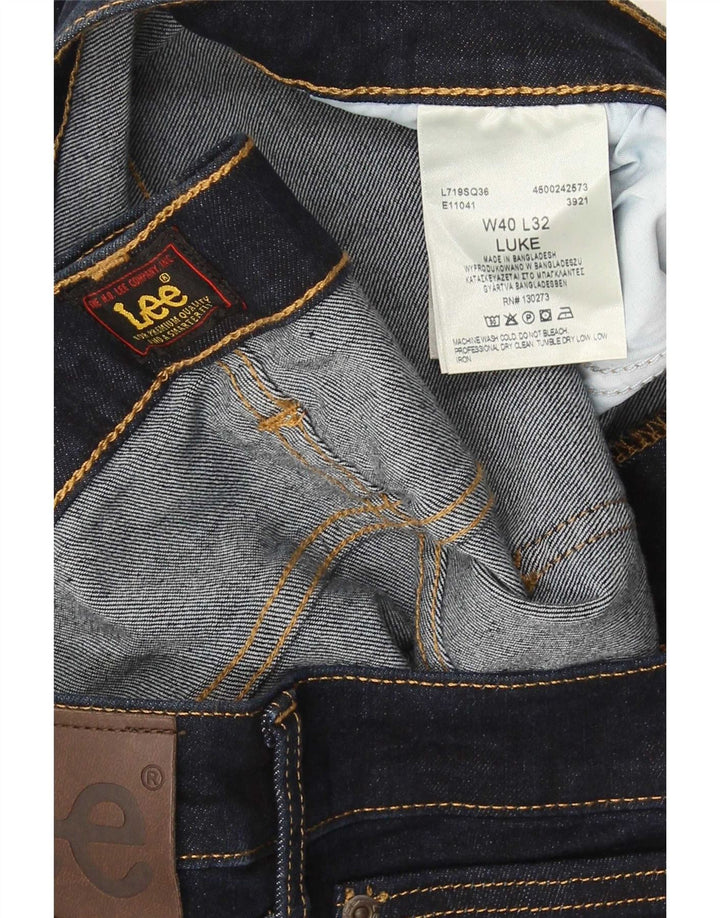 Lee Herren Luke Slim Jeans W40 L32 Marineblau Baumwolle