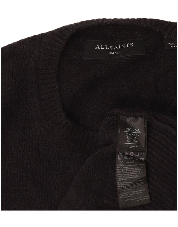 All Saints Herren-Pullover mit Rundhalsausschnitt, Größe S, marineblaue Baumwolle