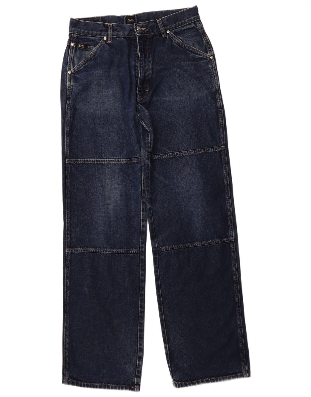 HUGO BOSS Herren Straight Jeans W31 L34 Marineblaue Baumwolle