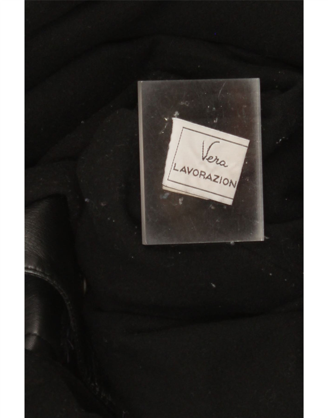 Vintage Damen Ledermantel IT 42 Mittelschwarzes Leder