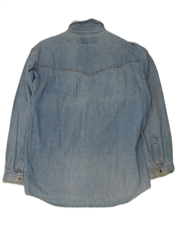 Vintage Herren Jeanshemd Mittelblaue Baumwolle