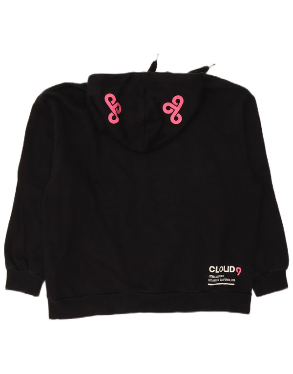 Puma Womens Graphic Oversized Hoodie Pullover UK 14 Mittelschwarze Baumwolle