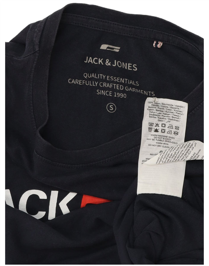 Jack & Jones Herren-T-Shirt mit Grafik, Größe S, marineblau, Baumwolle