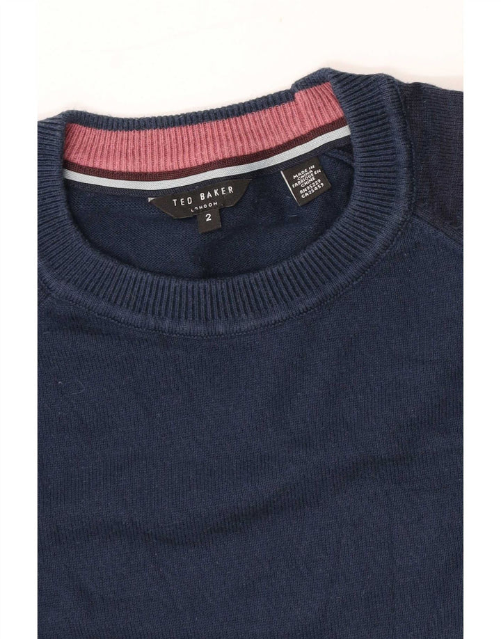 Ted Baker Herren-Pullover mit Rundhalsausschnitt, Größe 2, klein, Marineblau