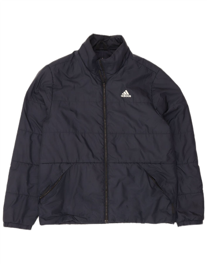Adidas Herren Wattierte Jacke UK 38 Medium Marineblau Polyester