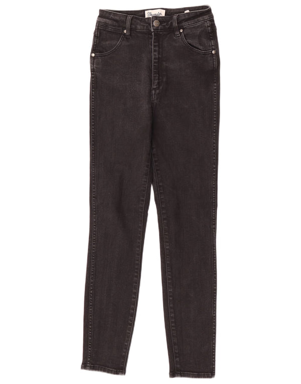 Wrangler Damen-Jeans mit hoher Taille, Röhrenjeans, US 8, Mittel, W24, L28, schwarze Baumwolle