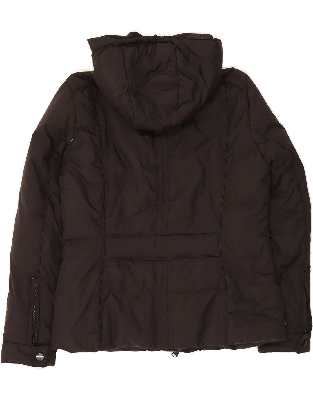 MASSIMO DUTTI Womens Hooded Padded Jacket UK 14 Medium Black Polyester Vintage Massimo Dutti and Second-Hand Massimo Dutti from Messina Hembry 