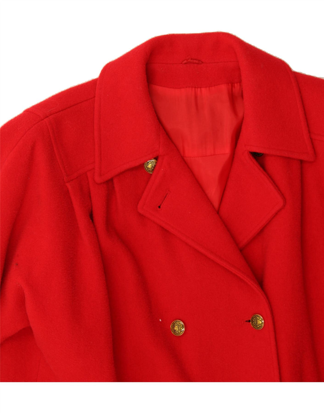 DERETA Womens Oversized Double Breasted Coat UK 10 Small Red Lambswool Vintage Dereta and Second-Hand Dereta from Messina Hembry 