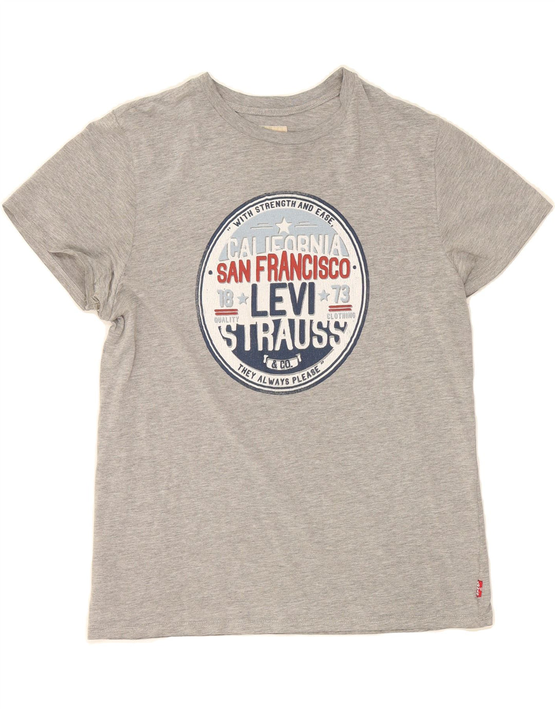 LEVI'S Boys Graphic T-Shirt Top 15-16 Years Grey Cotton Vintage Levi's and Second-Hand Levi's from Messina Hembry 
