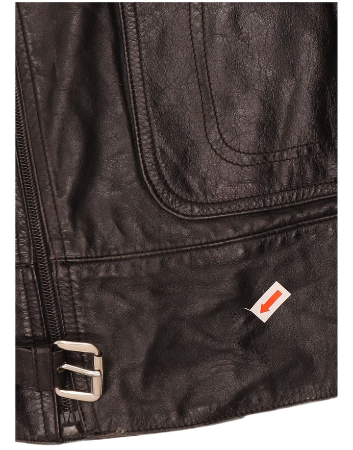 Dainese Damen Biker-Lederjacke UK 14 Mittelschwarzes Leder