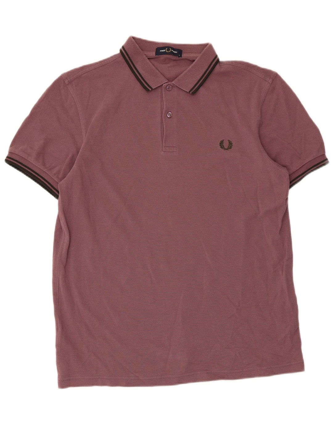 Fred Perry Herren-Poloshirt aus mittelbraun gestreifter Baumwolle